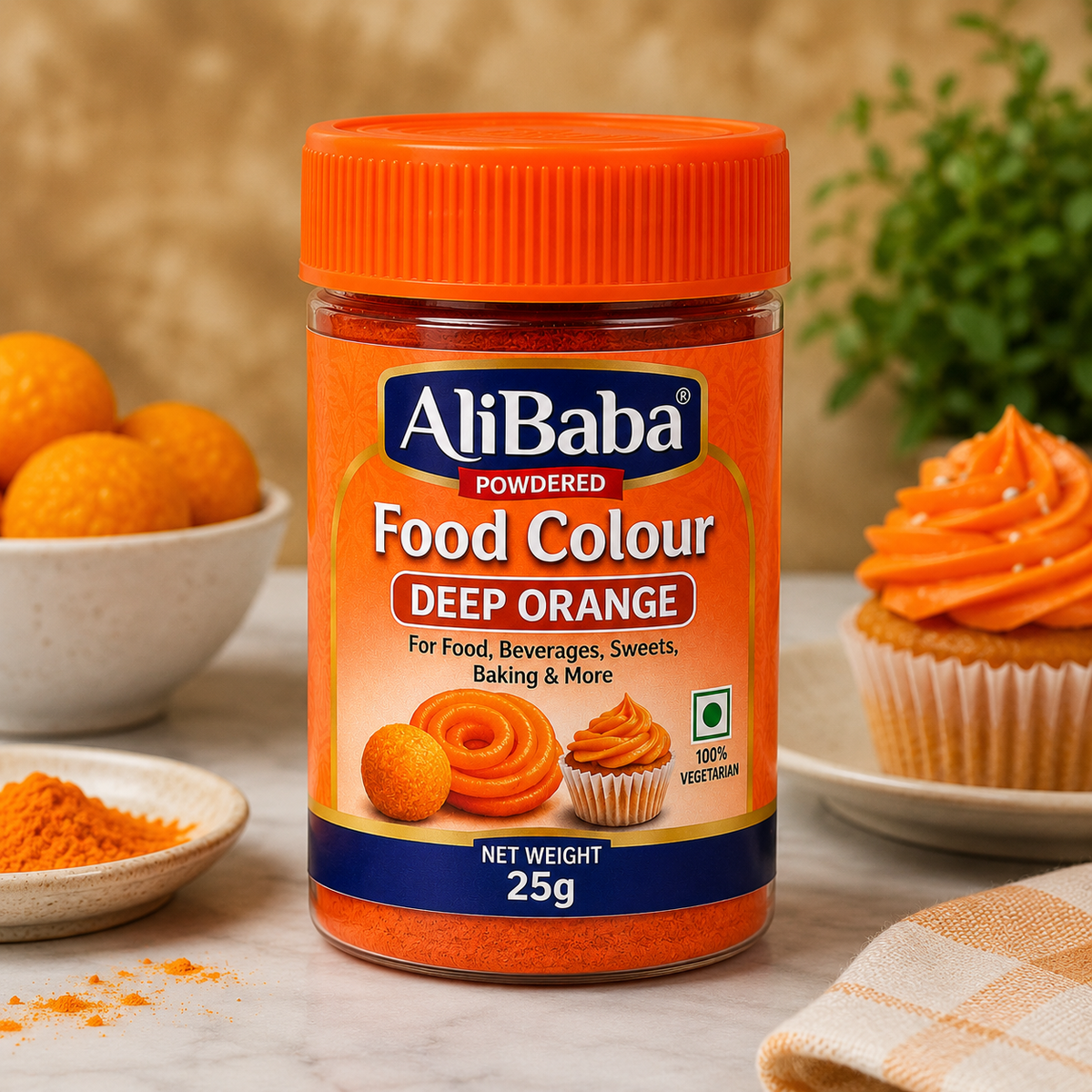 AliBaba Food Colour Deep Orange 25g