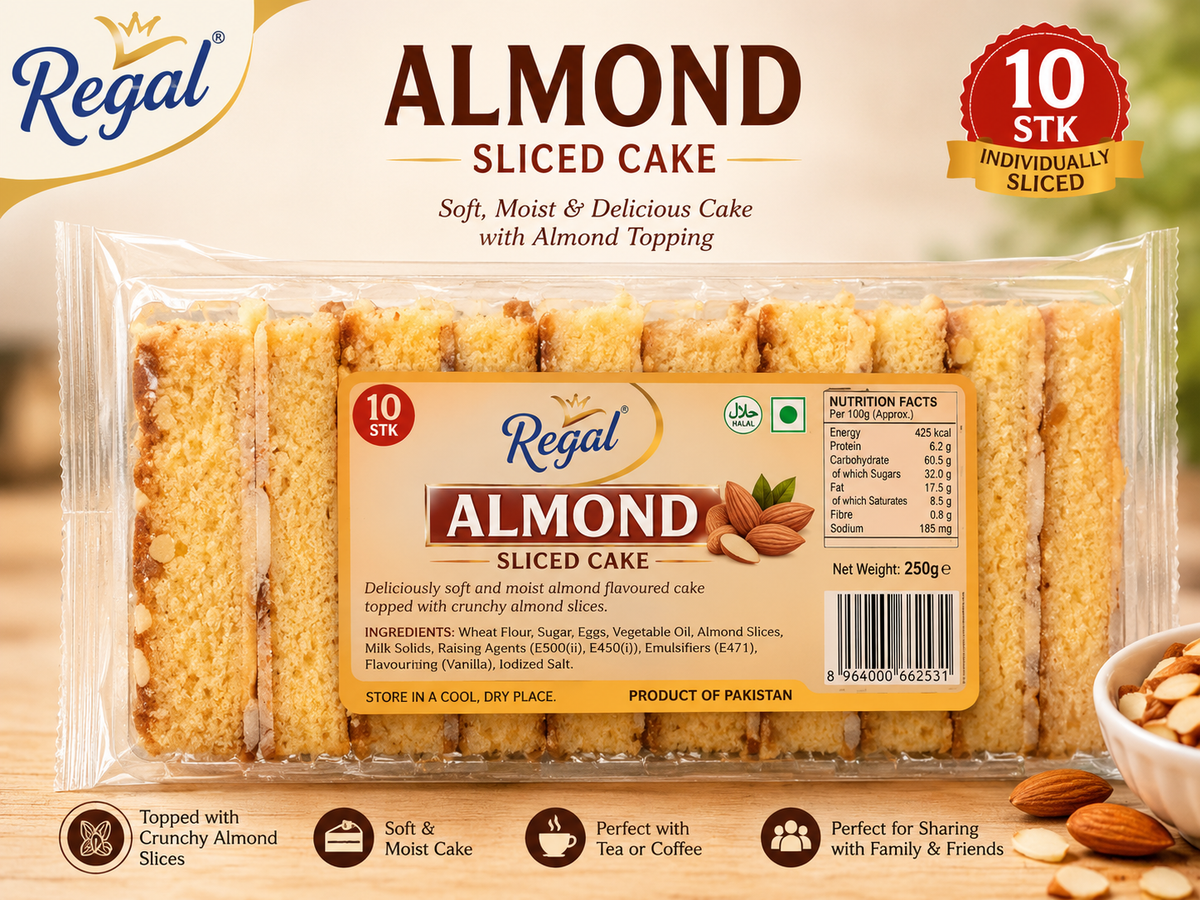 Regal Almond Sliced Cake 10stk