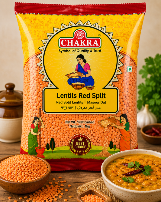 Chakra Lentils Red Split 1kg