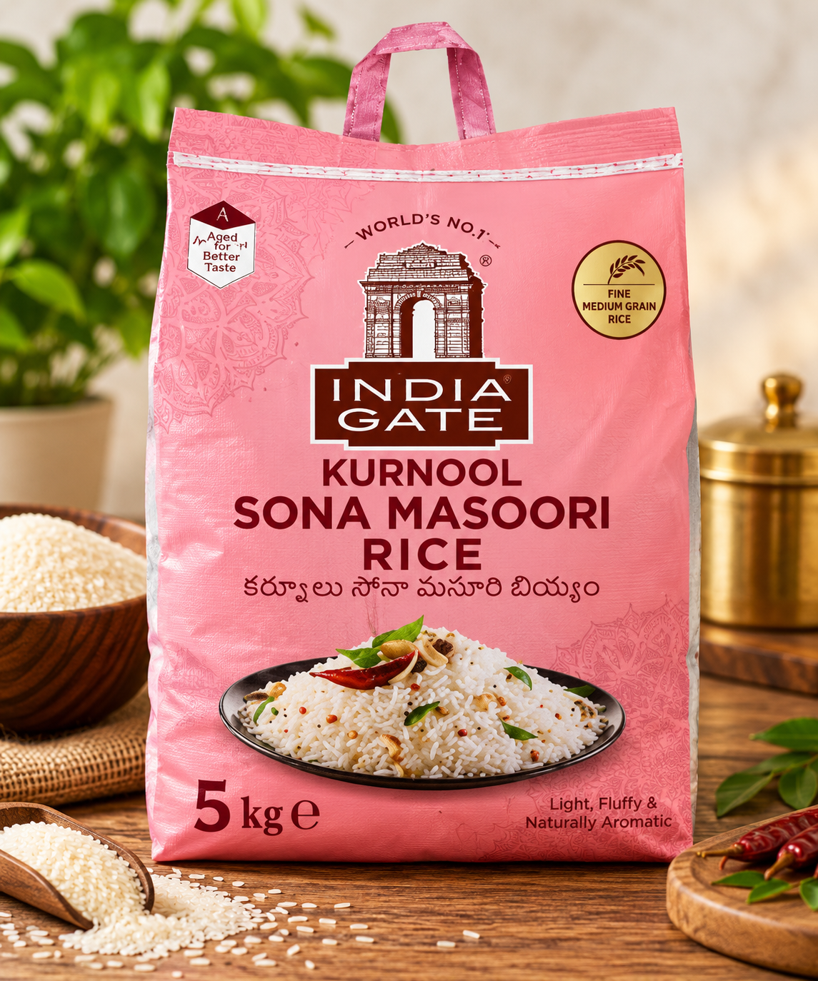 India Gate Kurnool Sona Masoori Rice 5kg